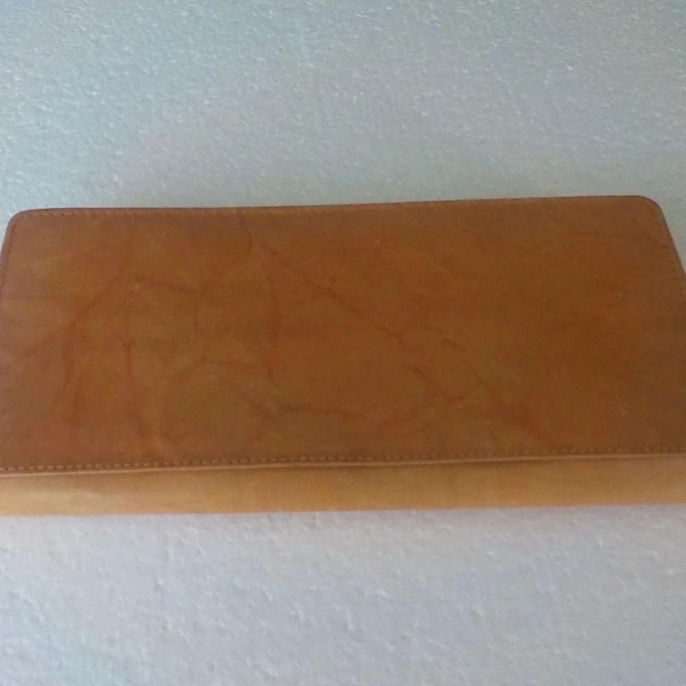 Leather RFID Blocking Travel Wallet - Tan